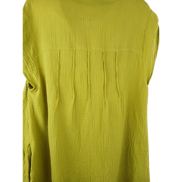 Lucca Green Oversized Gauze Tunic Pockets Cap Sleeve Sz Medium Boho Beach Dress - Picture 4 of 9